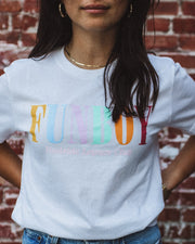 Funboy Merch - White Varsity Tee